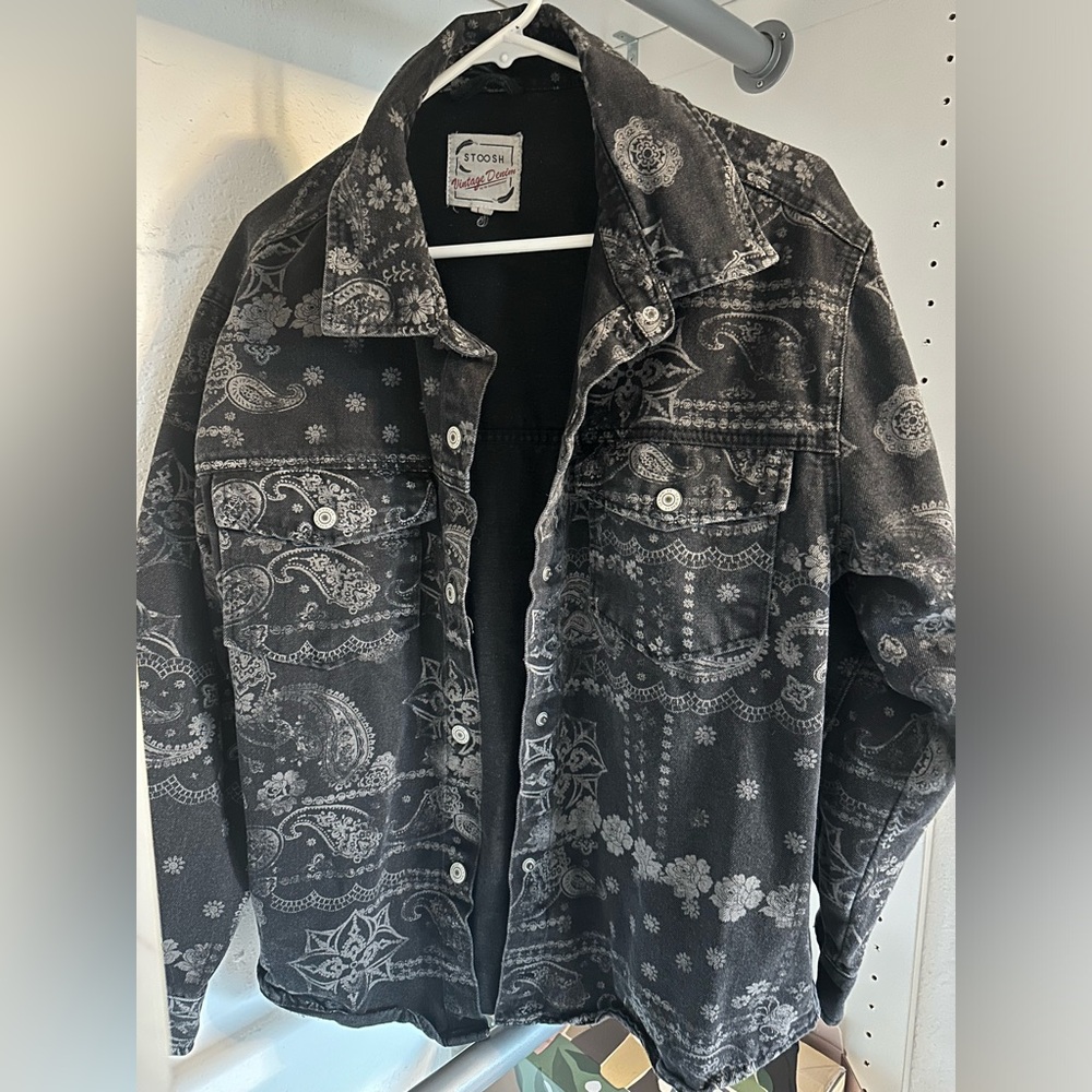 Paisley print black Jean jacket